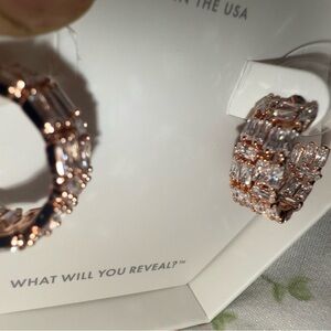 Rose Gold and Silver Women's Hoop Earrings